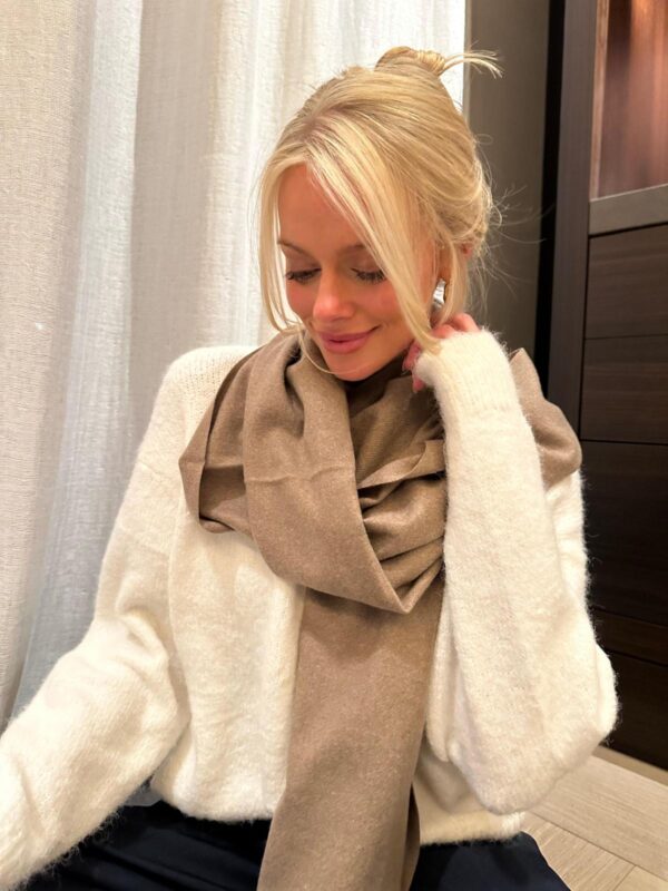 ELLA - Cashmere Scarf Taupe
