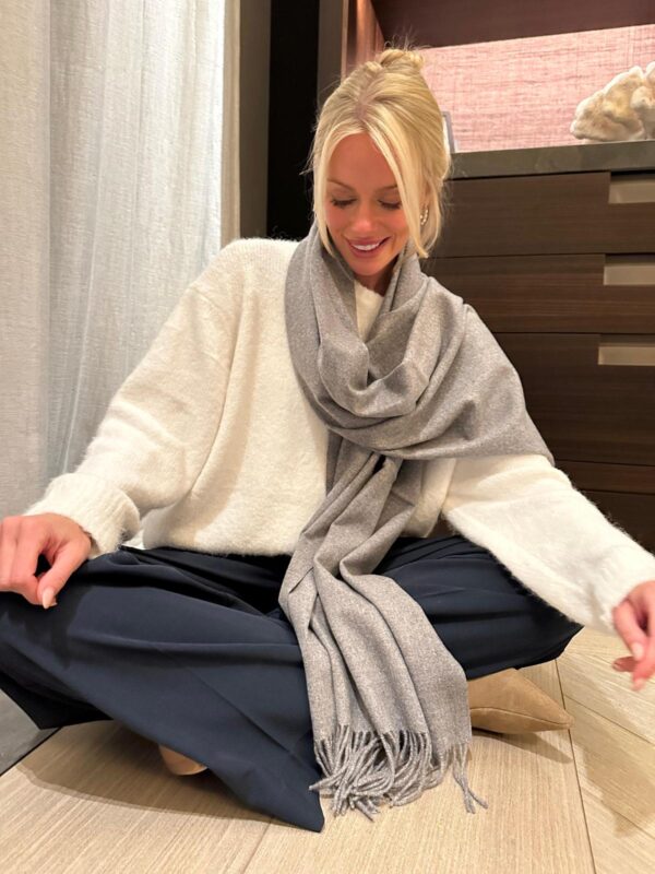 ELLA - Cashmere Scarf Mid Grey