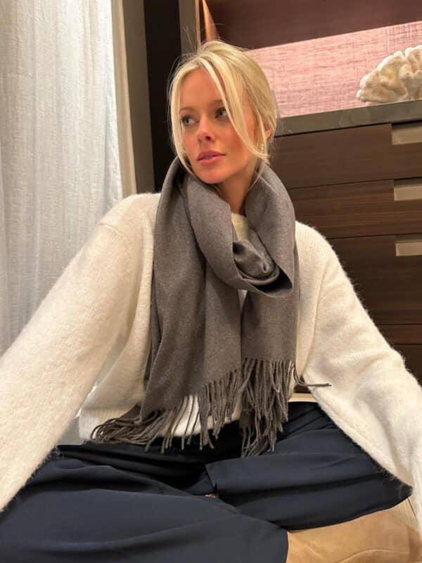 ELLA - Cashmere Scarf Dark Grey