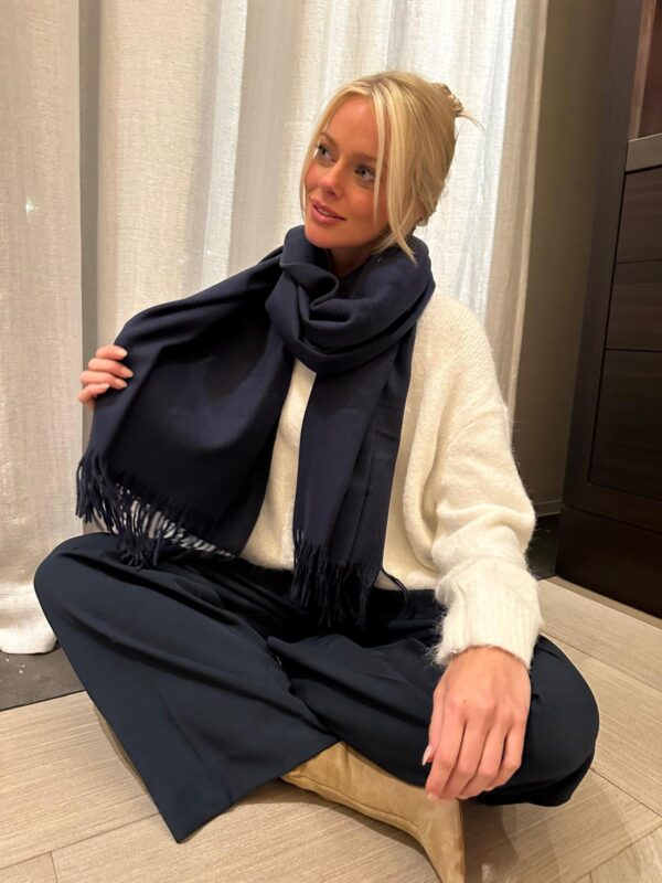ELLA - Cashmere Scarf Dark Blue