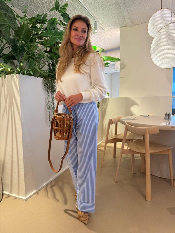 HAILEY - Cotton Pants Blue Stripes - Pre Order - Image 2