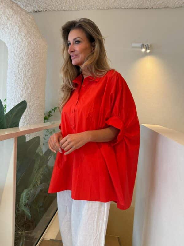 FEYA - Oversized Blouse Short Sleeve Orange - Image 2