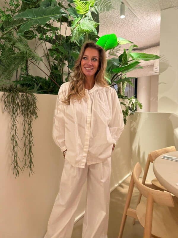JULINE - Cotton Wide Pants White - Image 2