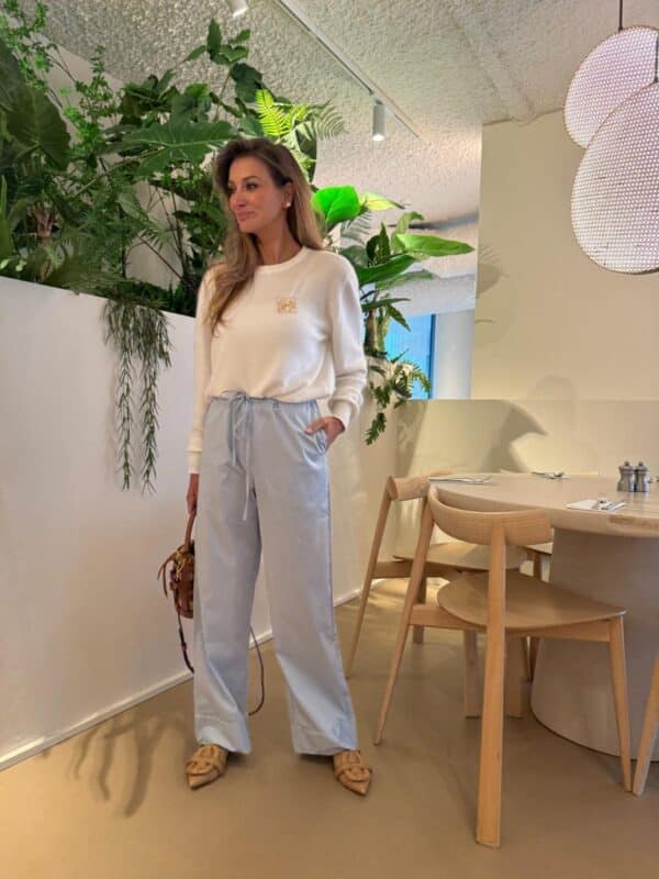 HAILEY - Cotton Pants Light Blue - Image 2