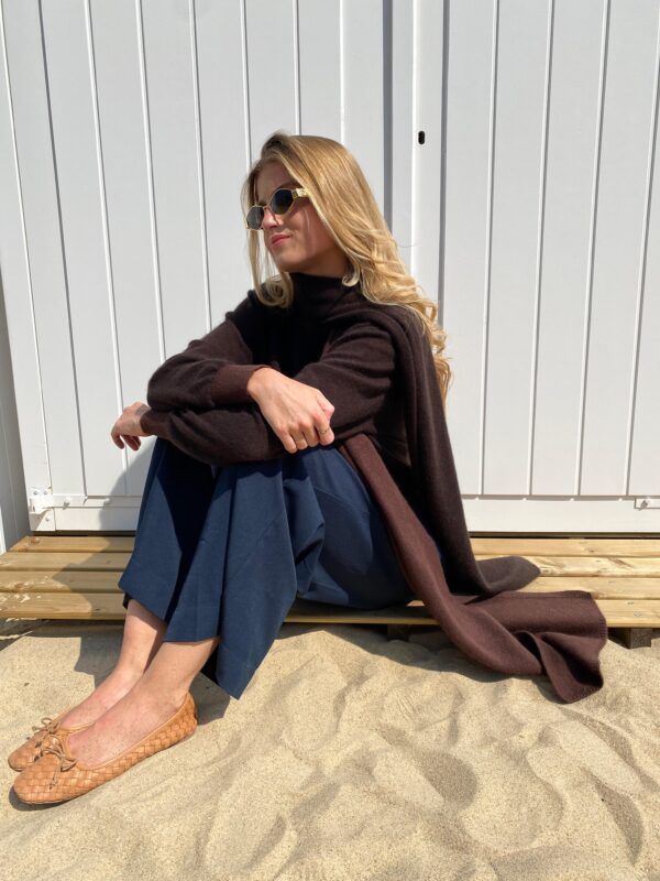 NOVA - Scarf Color Block 2 Colors Brown & Chocolate