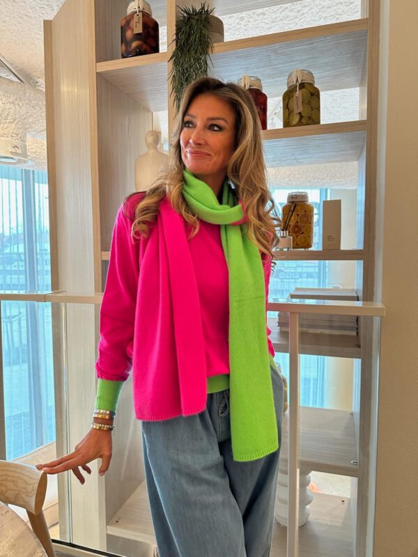 NOVA - Scarf Color Block 2 Colors Pink & Green