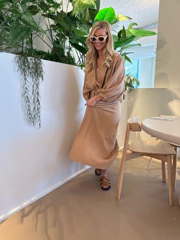 ELENA - Terta Maxi Skirt Camel - Image 2