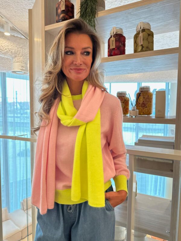 NOVA - Scarf Color Block 2 Colors Pink & Yellow