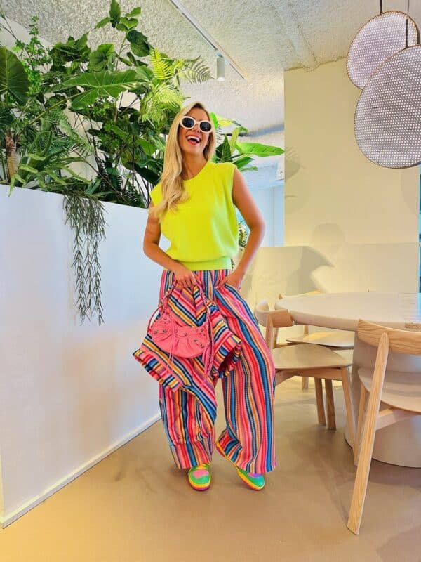 ELLA - Sleeveless Top Fluo Yellow - Image 2