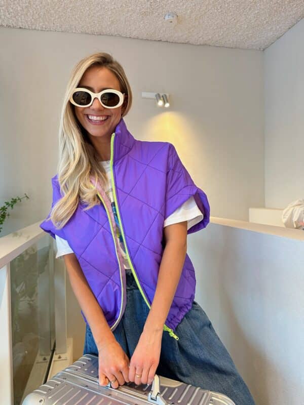 IVY - Bodywarmer Purple & Yellow Zipper