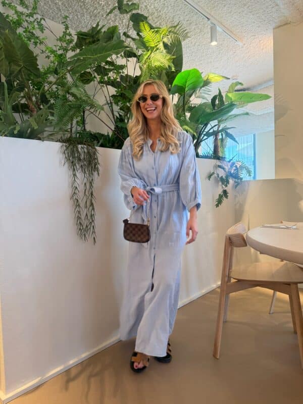 BIANCA - Tetra Butterfly Maxi Dress Light Blue - Image 2