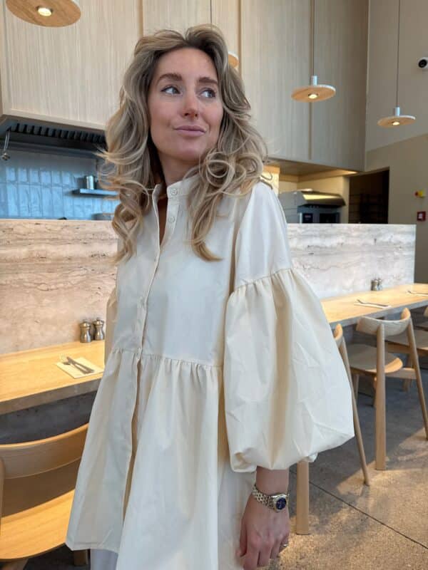 LAURENTINA - Blouse Puff Sleeve Cream