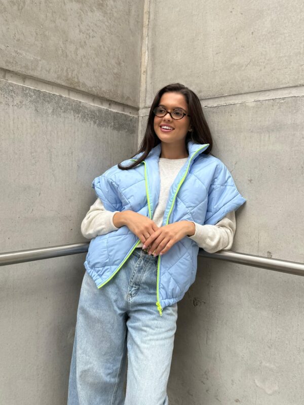 IVY - Bodywarmer Light Blue & Yellow Zipper