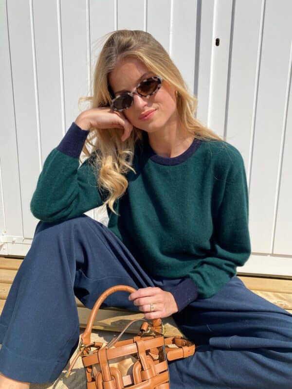 LENA - Knit Top - Color Block - Blue & Navy (Copy)