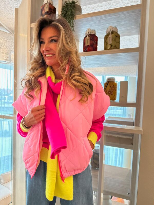 NOVA - Scarf Color Block 2 Colors Pink & Yellow