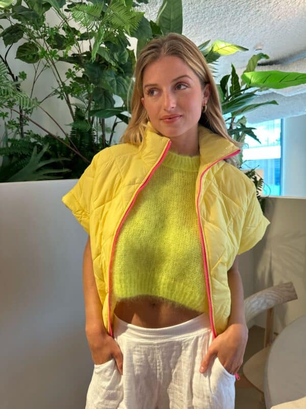IVY - Body Warmer BESTSELLER - Yellow with Pink Zipper