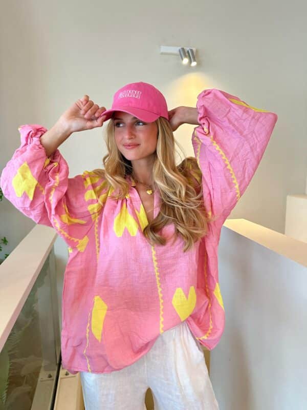 SUMMER - Blouse Pink & Yellow Heart - Image 2