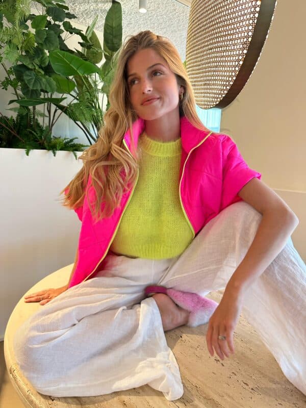 IVY - Body Warmer BESTSELLER - Fluo Pink & Yellow Zipper