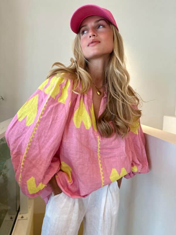 SUMMER - Blouse Pink & Yellow Heart