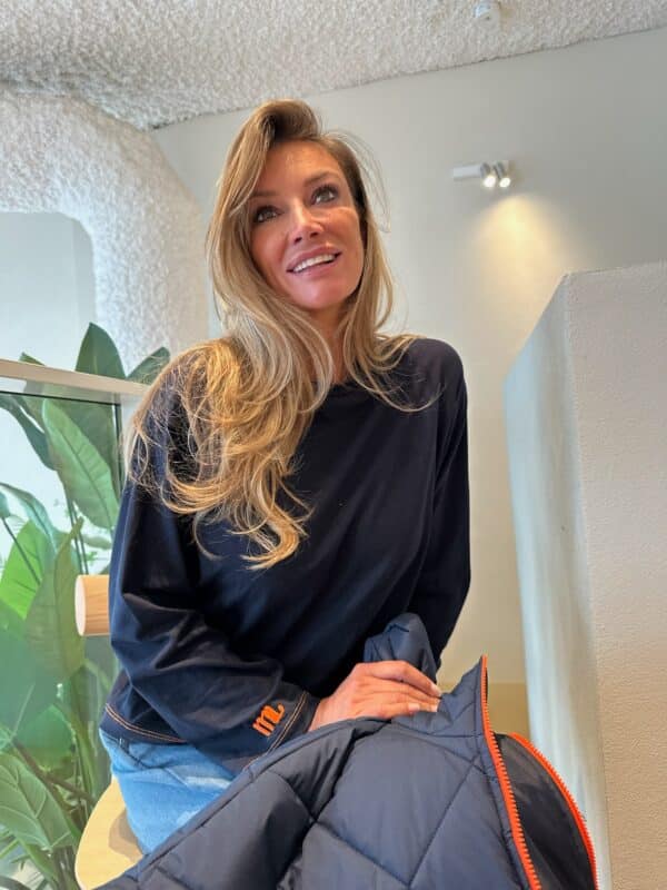 MEILA - Long Sleeve Navy & Orange - Image 2