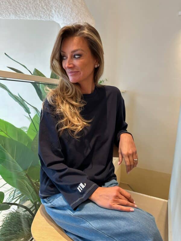 MEILA - Long Sleeve Navy & White - Image 2