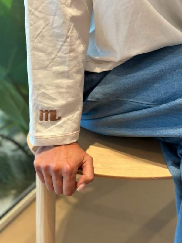 MEILA - Long Sleeve White & Camel - Image 2