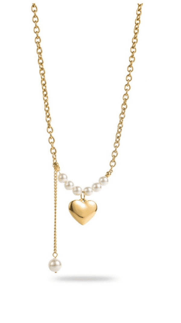 Necklace - Heart Pearls