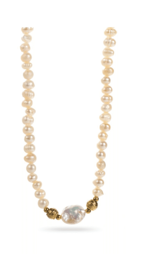 Necklace - Gold Pearls