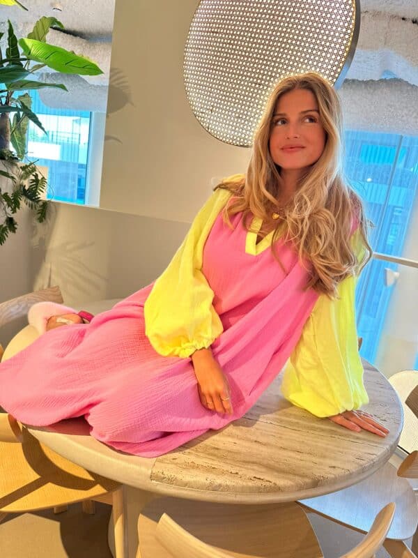 JESS -  Dress Yellow & Pink