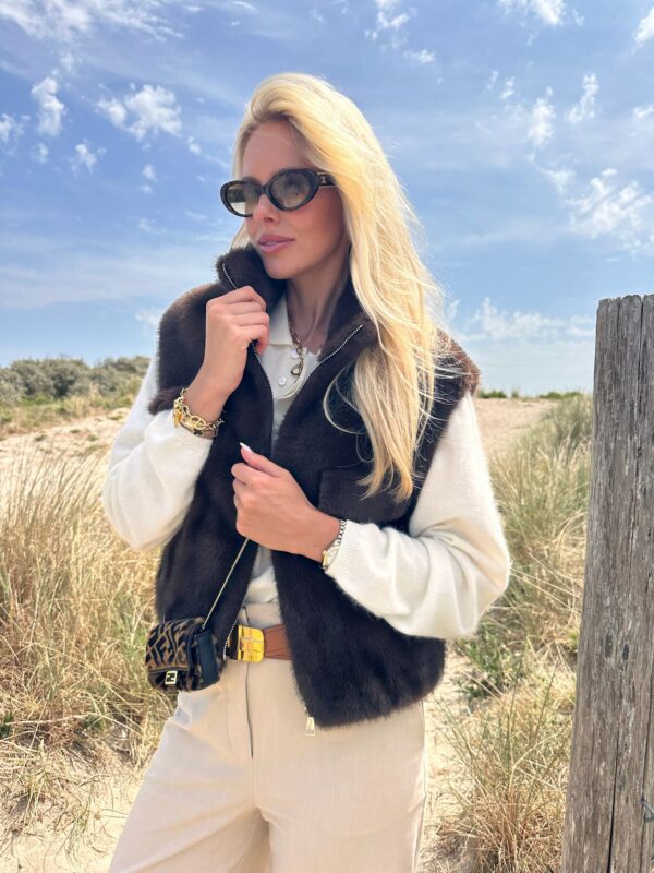 CHICAGO - Faux fur Bodywarmer Brown - PRE ORDER