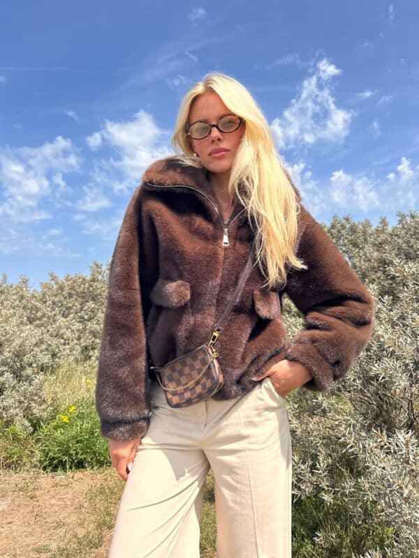 MILAAN - Faux Fur Jacket Brown - PRE ORDER