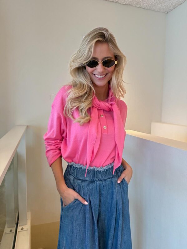 NORA - Knit with Bow Pink