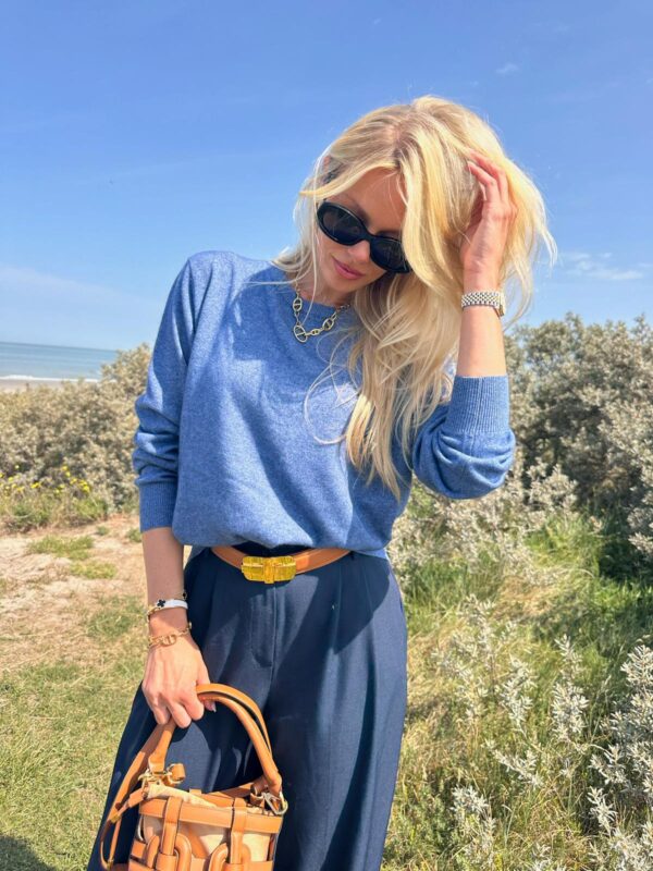 OLIVIA - Luxe Knit Jeans Blue