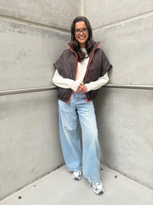 IVY - Body Warmer BESTSELLER - Choco & Orange Zipper - Image 2