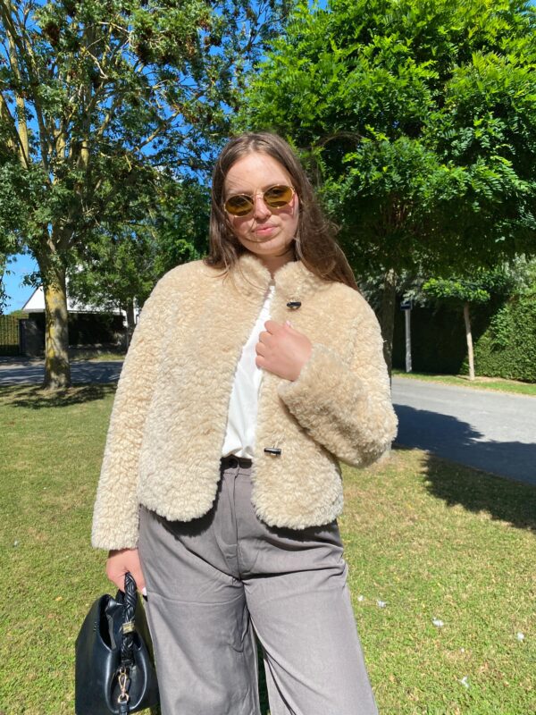ELSA - Fur Jacket Beige