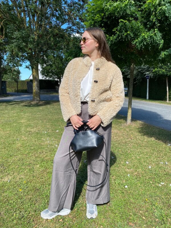 ELSA - Fur Jacket Beige - Image 2