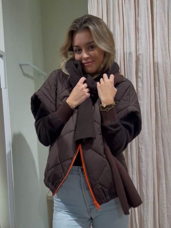 IVY - Body Warmer BESTSELLER - Choco & Orange Zipper