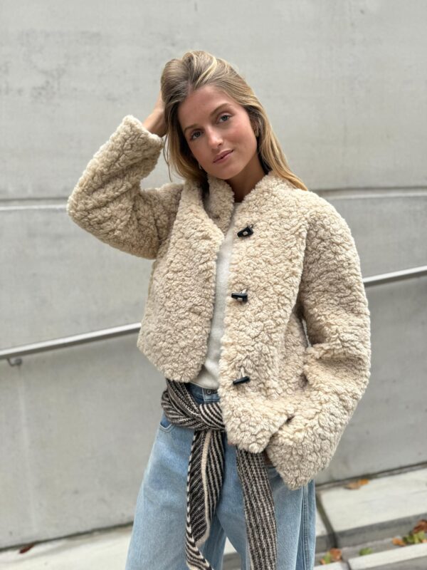 ELSA - Fur Jacket Beige