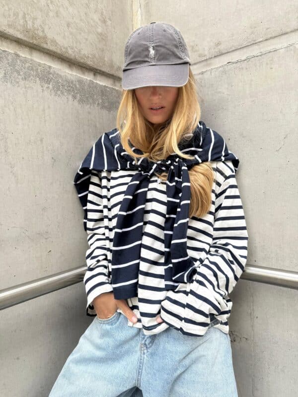 REU - Polo Long Sleeve Stripes White - Image 2