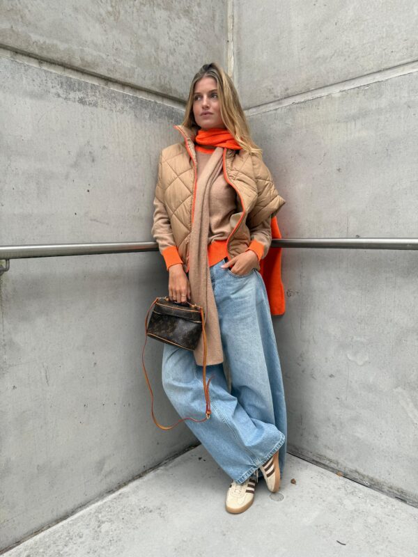 IVY - Body Warmer BESTSELLER - Camel & Orange Zipper