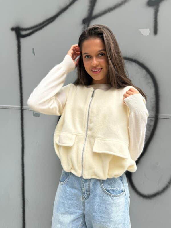 ROSE - Zip Gilet Cream