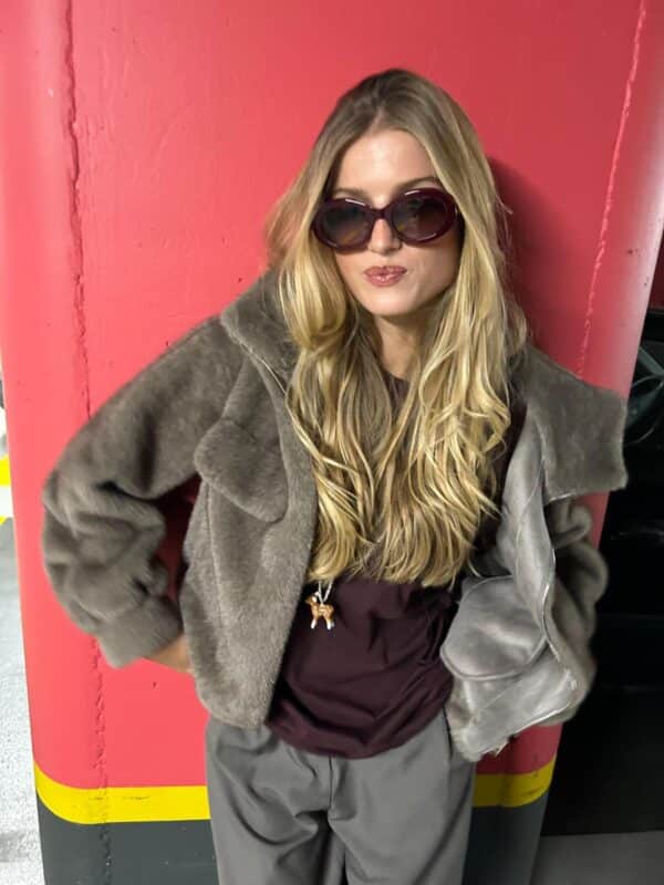 TIRZA - Faux Fur Jacket Taupe