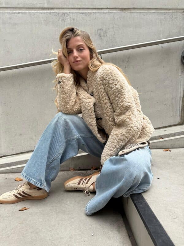 ELSA - Fur Jacket Beige - Image 2