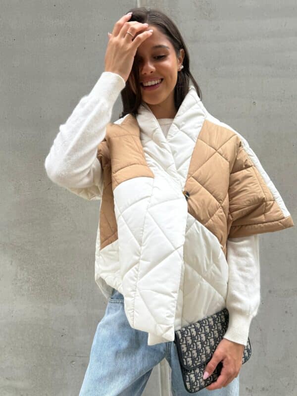 KYRA - Butterfly Bodywarmer Cream & Camel