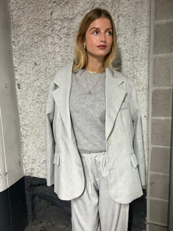 AZUR - Oversized Blazer Grey - Image 3