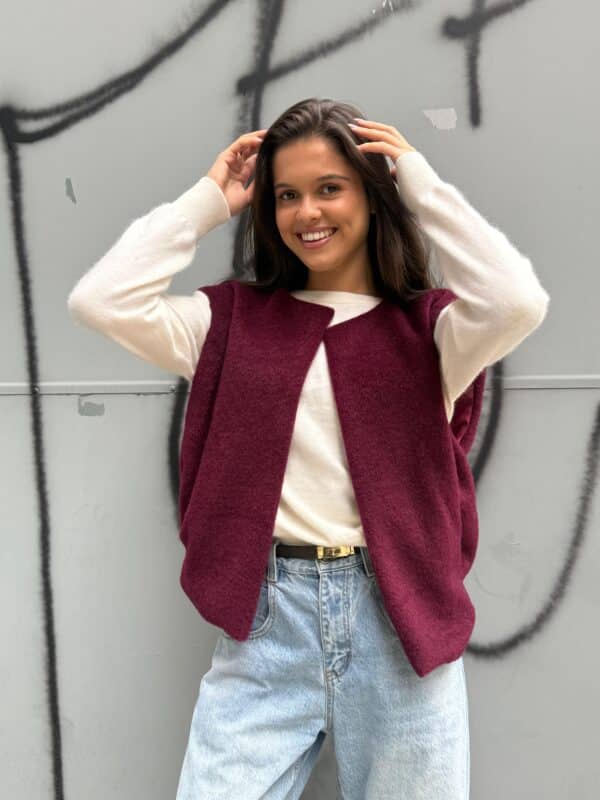 STELLA - Gilet Bordeaux
