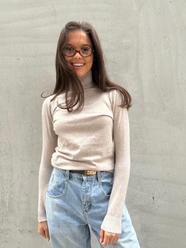 MONROE - Col Long Sleeve Beige