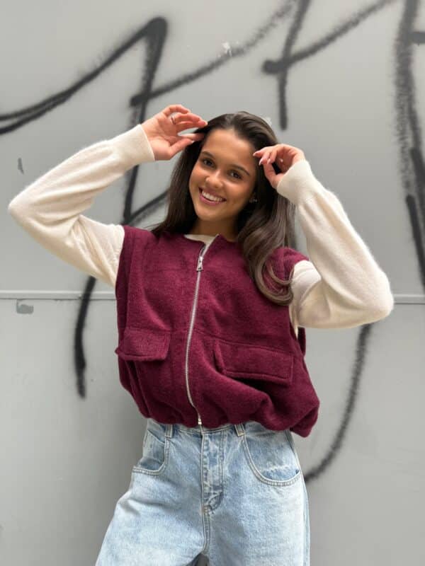 ROSE - Zip Gilet Bordeaux