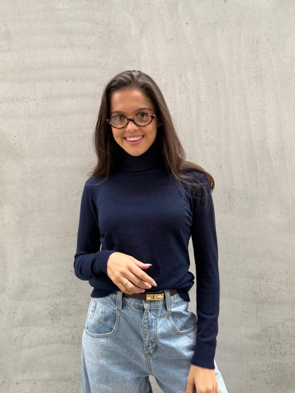 MONROE - Col Long Sleeve Navy