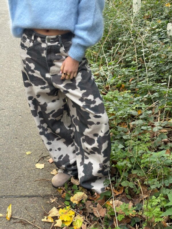 BELLA - Pants White & Black Oversized